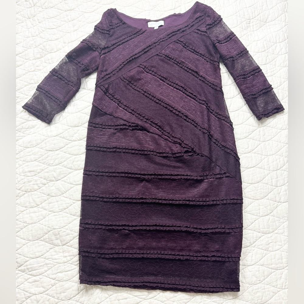 Jessica Simpson Dark Lace Ruffle Asymmetrical Dark Fairy Dark Coquette Purple M